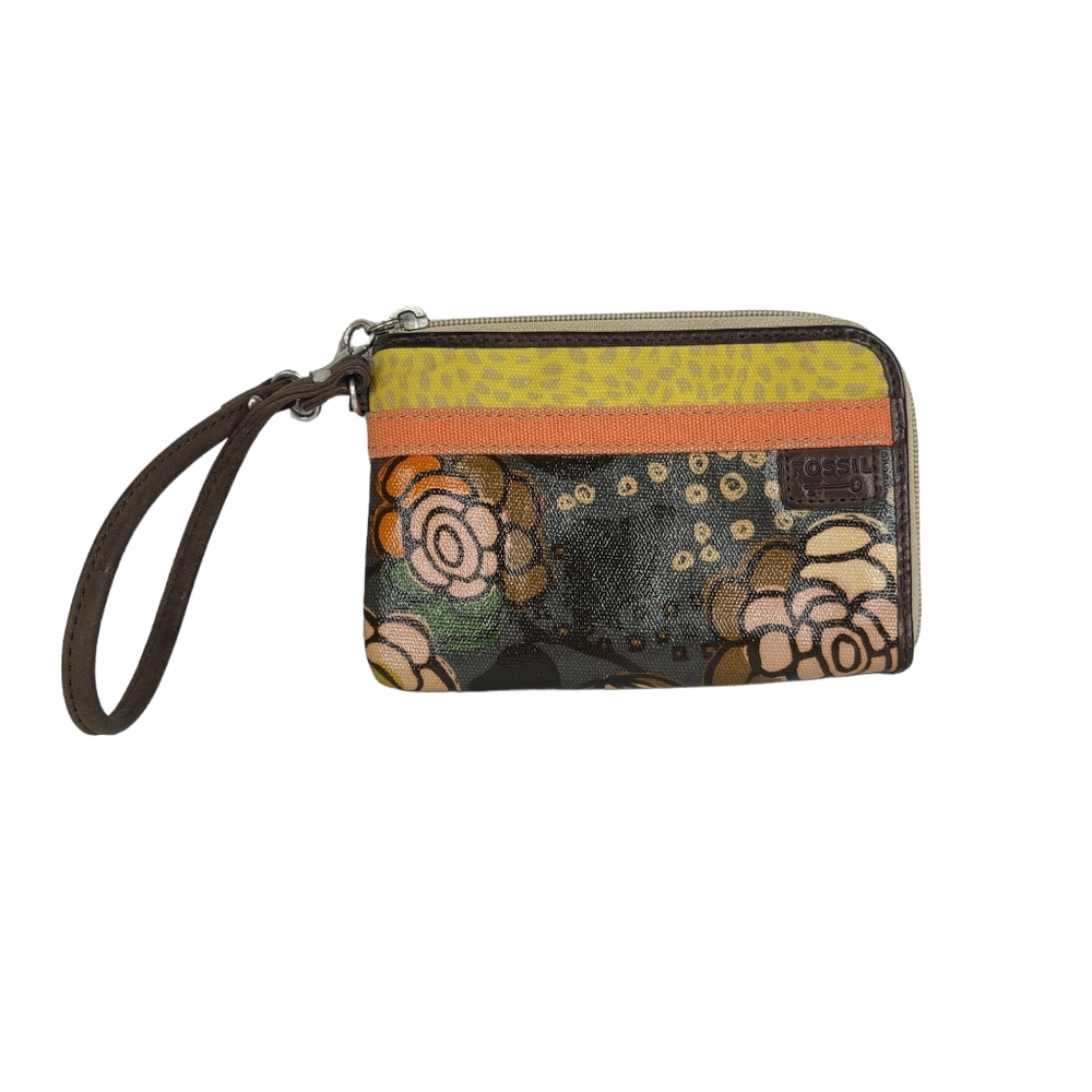 Fossil Keyper Multicolored Coated Canvas Wristlet - image 1